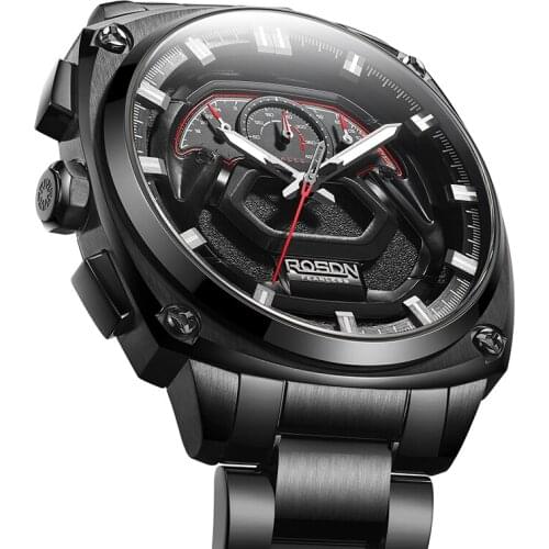 New Luxury Brand ROSDN Mens Watches Japan Import Quartz Movement Sapphire 50M Waterproof Luminous Hands Sport Clocks R3288