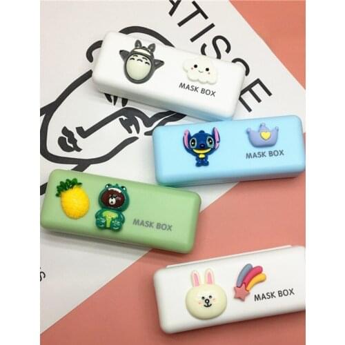 Disposable mask spare Mini earphone data cable portable dust proof and dirt proof storage box