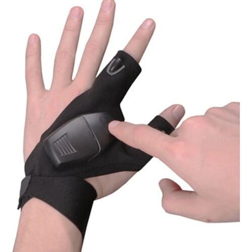 1 Piece Strap Fingerless Led Glove Left Right Hand Led Gloves Light Night Fishing Glove Tools Half Finger Gloves