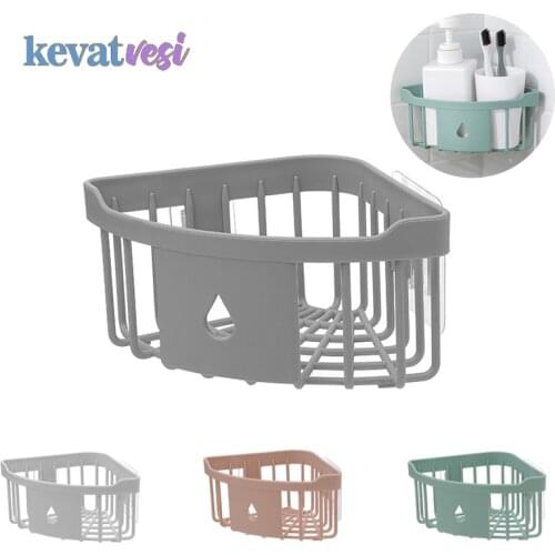 Shower Bathroom Shelf Plastic Corner Storage Rack for Toiletries Shampoo Kitchen Sink Sponge Brush Holder Bathroom Organizer
