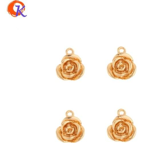 Cordial Design 50Pcs 10*11MM Jewelry Accessories/Hand Made/Charms/Flower Shape/Genuine Gold Plating/DIY Making/Earring Findings