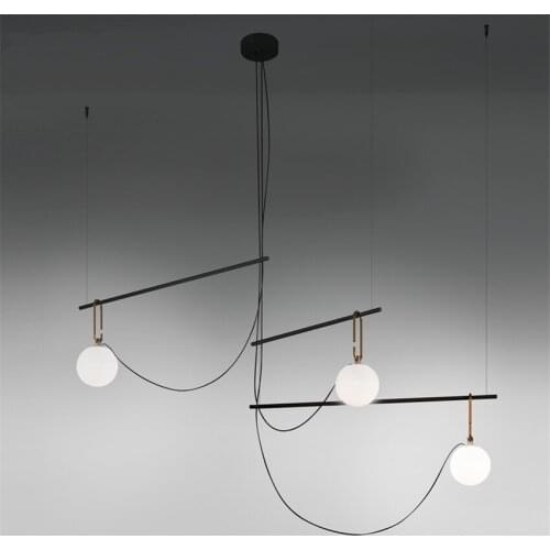 Nordic Art Deco Ball Glass Pendant Lights Living Room Bedroom Study Decorative Line Angle Style Kitchen Hanging Lamps Fixtures