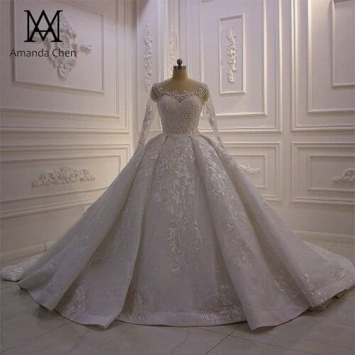 Bridal Dress 2020 Long Sleeve Lace Appliques Wedding Dress