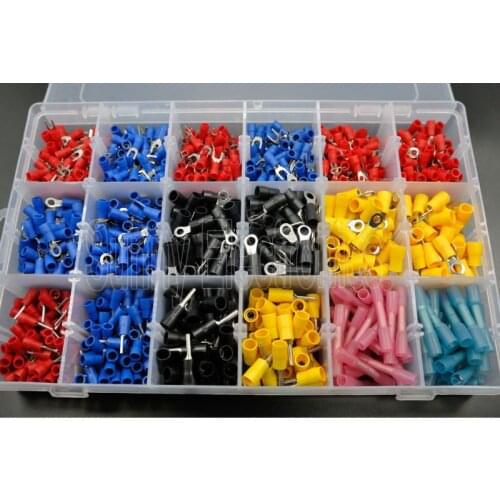 1470PCS 18 Types Heat Shrink Spade Crimp Wire Connector Fork Terminal Ring Fork Splice Assortment Kit