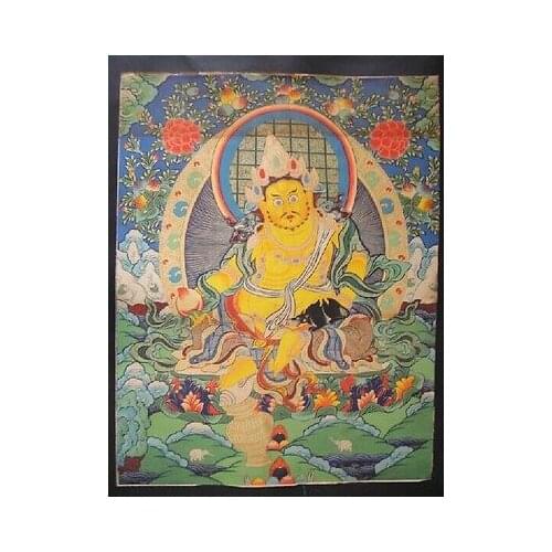 Tibet Antique Buddha meditation thangka silk brocade tibetan Buddha