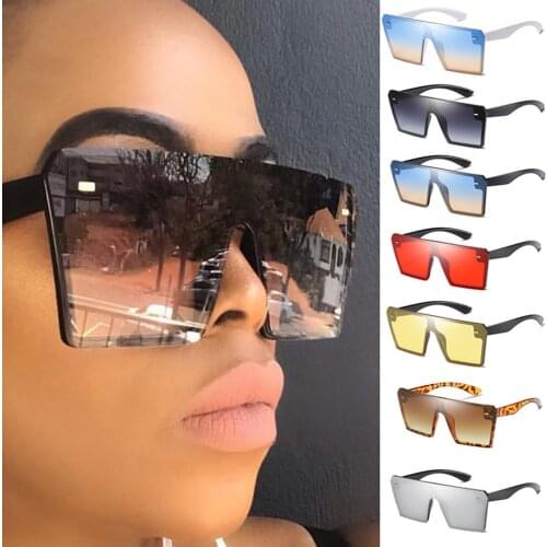 Outdoor Fashion Man Women Oversize Square Sunglasses Glasses Shades Vintage Retro Style Cat Eye Sun Glasses Mirror Sunglasses