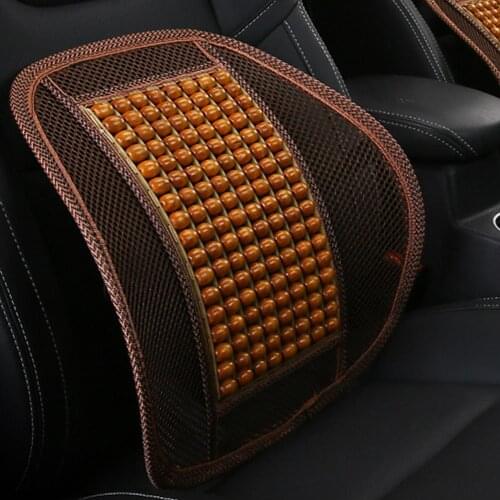 Universal Home Office Car Adjusted Freely Seat Supports Chair Cool Back Waist Support Cushion Summer Wood Beads Massage