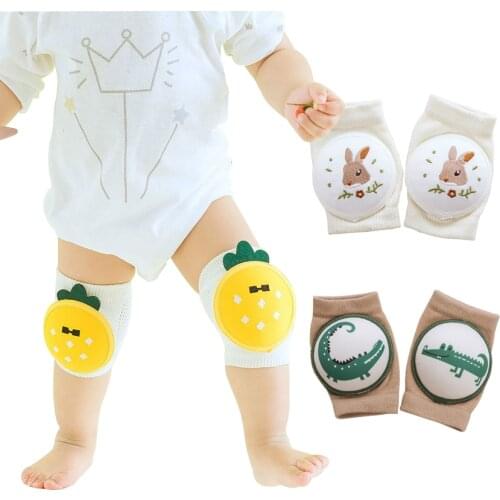 1 Pair Cotton Baby Knee Pads Cute Cartoon Crawling Protector Kids Kneecaps Children Short Kneepad Baby Anti-slip Safe Leg Warmer