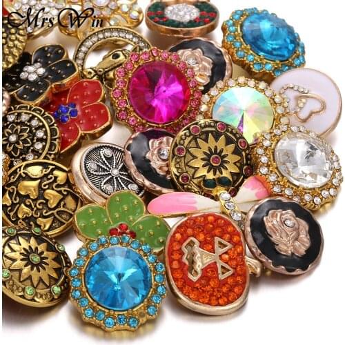 10pcs/lot 2019 New Snap Jewelry Gold Flower Metal Snap Buttons Fit 20mm 18mm Snap Bracelet for Women Valentines Day Gift
