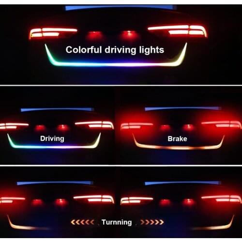 12V 47 inch Car Rear Trunk Tail Light Dynamic Streamer Reverse Warning LED Strip Auto Additional Break Trun Signal Lamp
