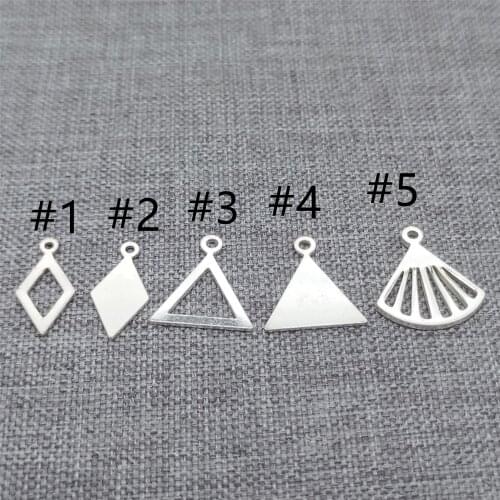 15pcs of 925 Sterling Silver Tiny Geometry Tag Charms for Extension Chain Ends