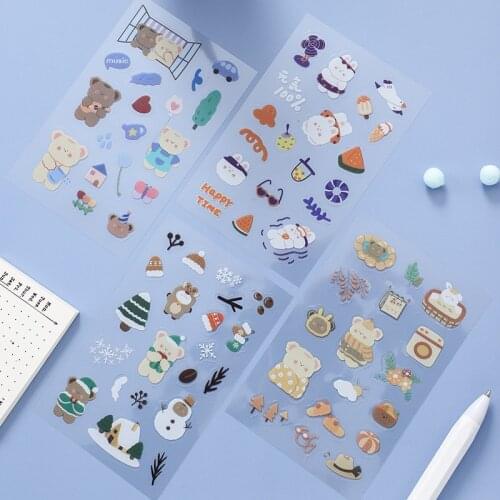 2 Pcs Q Cute Soft Candy Series Stickers Simple And Kawaii Shaped Die-Cut Stickers DIY Decorative Collage Stationery Accessories