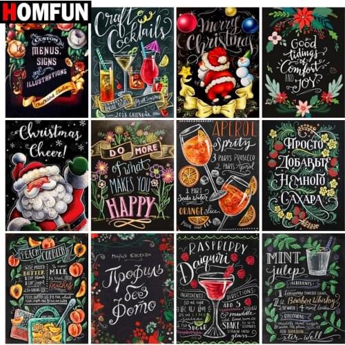 HOMFUN 5D Diamond Painting Full Drill Diamond Embroidery "Letter pattern landscape" Picture Of Rhinestone Handmade Home Decor