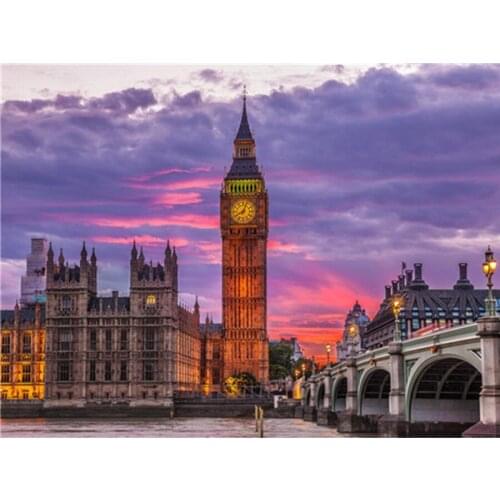 Diamond painting landscape full square bridge 5D diamond embroidery city picture rhinestone cross stitch home wall decoration