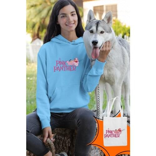 Angemiel Wear Pink Panther Blue Women 'S Hooded Sweatshirt Bags Kombin