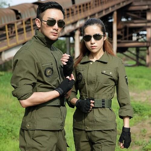 Army Military Tactical Uniform Shirt + Pants Camo Camouflage Combat Uniform Multi-bag Wear-resistant Training Clothing Workwear