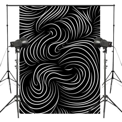 Black White Backgound Photography Line Backdrops Abstract Art Photo Studio Misty Background Props 5x7ft