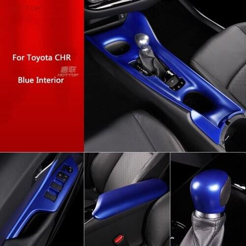 For Toyota CHR C-HR 2018 2019 2020 Sapphire Blue Car Interior Decoration Panel Protection Strips