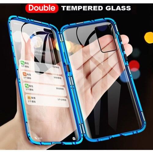 360 Full Cover Double Side Magnetic Adsorption Tempered Glass For Huawei Mate 40 Pro Plus 30 Lite 20X 10 Protective Phone Case