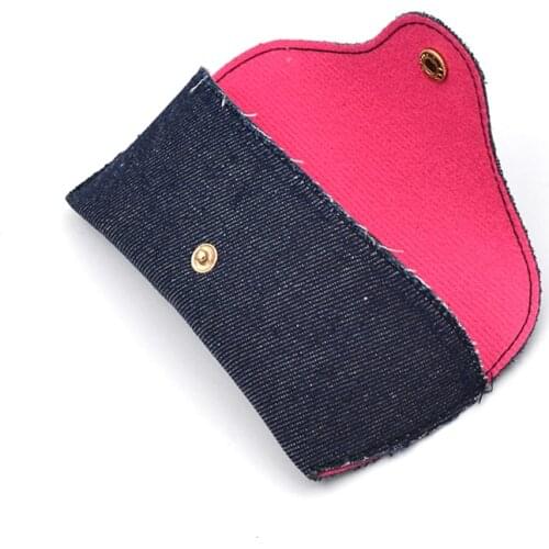 Women Denim Sunglasses Box Mens Navy Blue Eyeglasses Case Solid Glasses Storage Bags Eyewear Accessories protection 16.7*6.5 L3