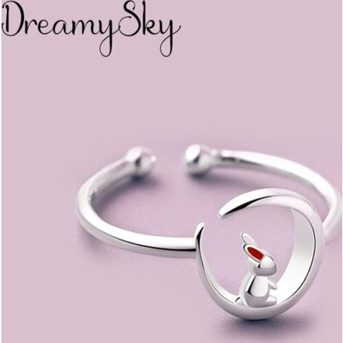 Hot Sale Charming Romantic Rabbit Rings for Women Men Jewelry Adjustable Size Rings Christmas Gift Dropship 2021