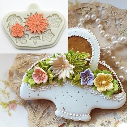 Luyou 1pcs flower lace cake silicone mold fondant mold Birthday cake decorating tools chocolate gumpaste mold FM1858