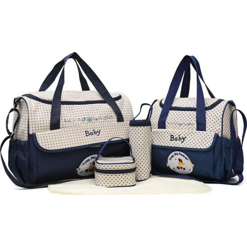 5pcs/set Fashion Mummy Bag Multi-function Large-capacity Waterproof Cartoon Single Shoulder Diagonal Bag