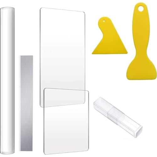 N58C 7pcs Polymer Clay Tools Set Solid Roller Acrylic Sheet Cutting Blade Scrapers