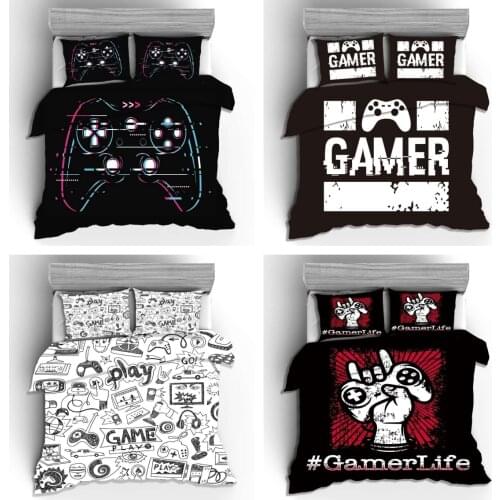 2020 2/3pcs 3d Digital Gamer Printing Bedding Set 1Quilt Cover + 1/2 Pillowcases US/EU/AU Size Twin Double Full Queen King