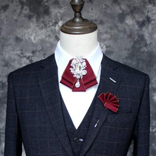 New Fashion Necktie Lovely Diamond Bow Ties Wedding Birthday Party Gifts Elegant Western Butterfly Silk Yarn Gravata Bow Tie