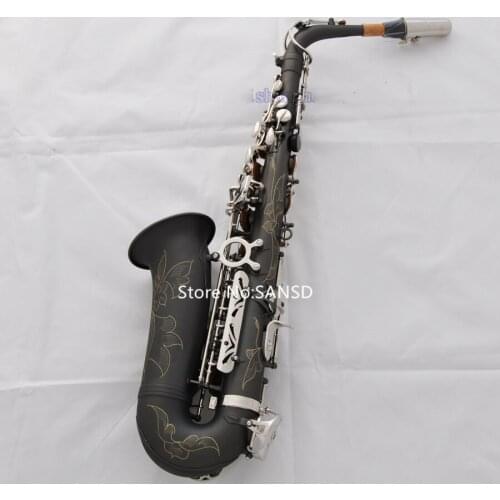 Brand New Alto Saxophone Eb Tune Black Nickel Professional musical instrument with Case Free Shipping