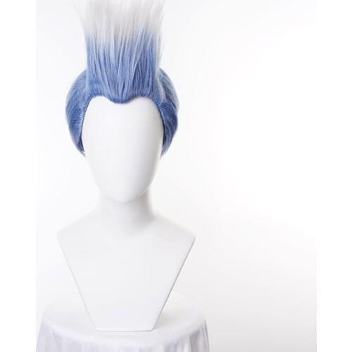 Descendants 3 Hades Cosplay Wig Short Gradient Blue Style Heat Resistant Synthetic Hair Halloween Party Role Play Costume Wigs