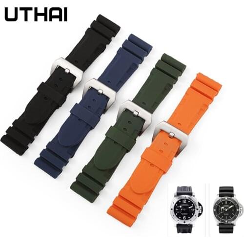 UTHAI Z38 Watchbands High quality silicone strap 24mm 22mm watch bands Soft rubber replacement bracelet Waterproof strap