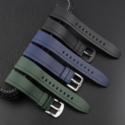 Rubber Watchband 18mm 20mm 22mm Watch Strap Quick Release Spring Bar Replacement Bracelet Men Black Green Soft Watch Bands