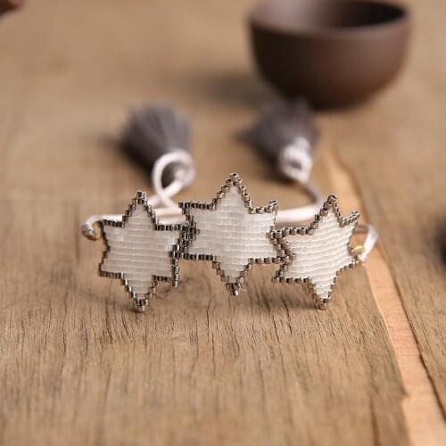 Rttooas Fashion White Star MIYUKI Bracelet Women Handmade Loom Beads Charm Bracelets Armband 2020 Female Tassel Pulseras
