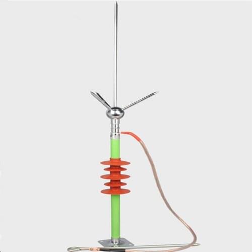 1.6m higher lightning rod with the lugs 20m copper insulated braided wire