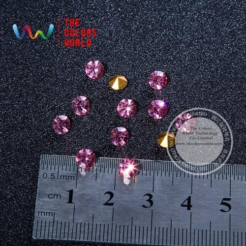 TCSZ010 3D Light Pink Color Gem Shape Clear Glitter Shinny Crystal Diamond for Nail Art Rhinestones Decorations DIY