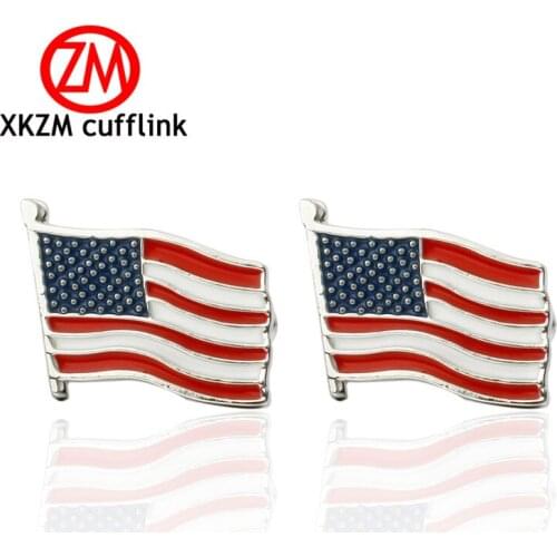 High quality fashion mens shirts Cufflinks American flag sleeve button brass Cufflinks wholesale and retail