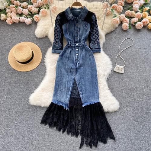 YUZACDWX Fashion Denim Dresses