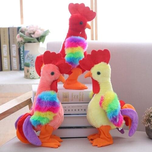 [Funny] Very cute Animal electronic pet music dance talk singing screaming Singer chicken robot plush toy doll kids baby gift