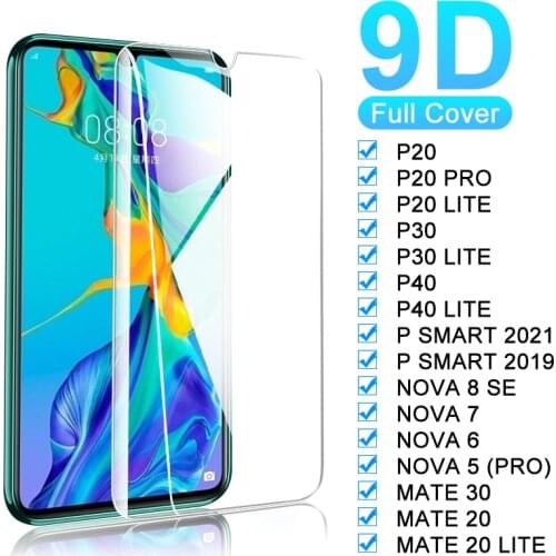 Full Cover Tempered Glass For Huawei P40 P30 P20 Mate 30 20 Lite Nova 4 5 6 7 8 Se Screen Protector Glass For P Smart 2021 2019