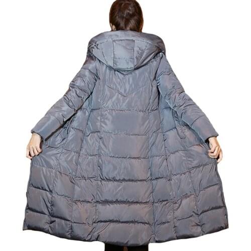Women Winter Jacket Hooded Stand Collar Outwear Female Parka Coat Down Cotton Warm Long Parkas