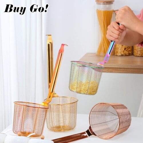 Newest Stainless Steel Colander Tool Noodle Dumplings Mesh Basket Fryer French Fries Dryer Vegetable Food Sieve Sink Strainer