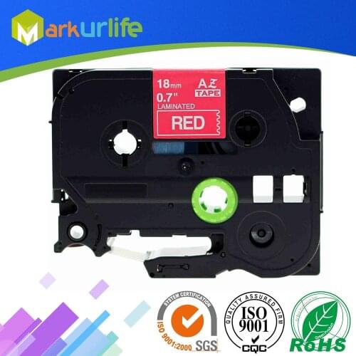 1 Pack Laminated Tape TZE445 Tze445 TZe-445 Compatible for Brother P-Touch Labeler Adhensive tze445 ( White on Red, 18mm x 8m)