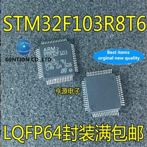 10Pcs STM32F103 STM32F103R8T6 LQFP64 64K flash memory of 32-bit microcontroller chip in stock 100% new and original