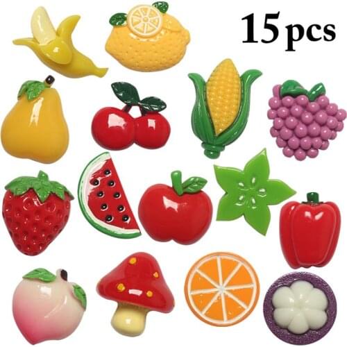 15PCS Refrigerator Magnet Cute Fruits & Vegetables Fridge Magnet Board Magnet