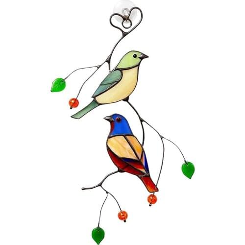 Promotion! Multicolor Bird Color Lantern Window Panel, Bird Series Art Decoration Pendant, Home Decoration, Gift for Bird Lovers