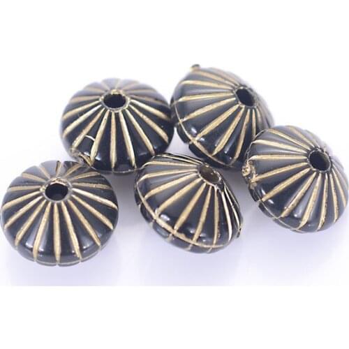 Wholesale 7x9mm Acrylic Stripe Pattern Carving Loose Antique Design Spacer Beads For Jewelry Handmade DIY Making Accessories