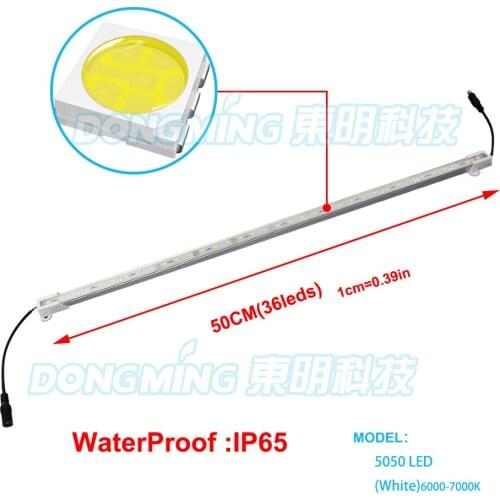 Aluminum Profile LED Strip Bar 5050 50cm 36 SMD 12V Cool/Warm White Tira LED luces strip Waterproof 5pcs/lot Free Shipping