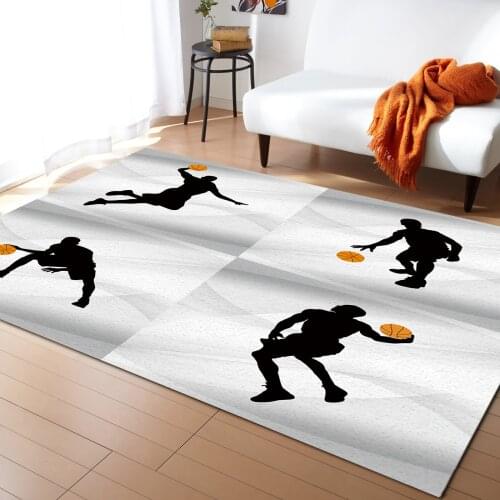Basketball Sport Grey Background Carpet Bedroom Room Bedside Blanket Rug for Living Room Cloakroom Carpet Bedroom Decor